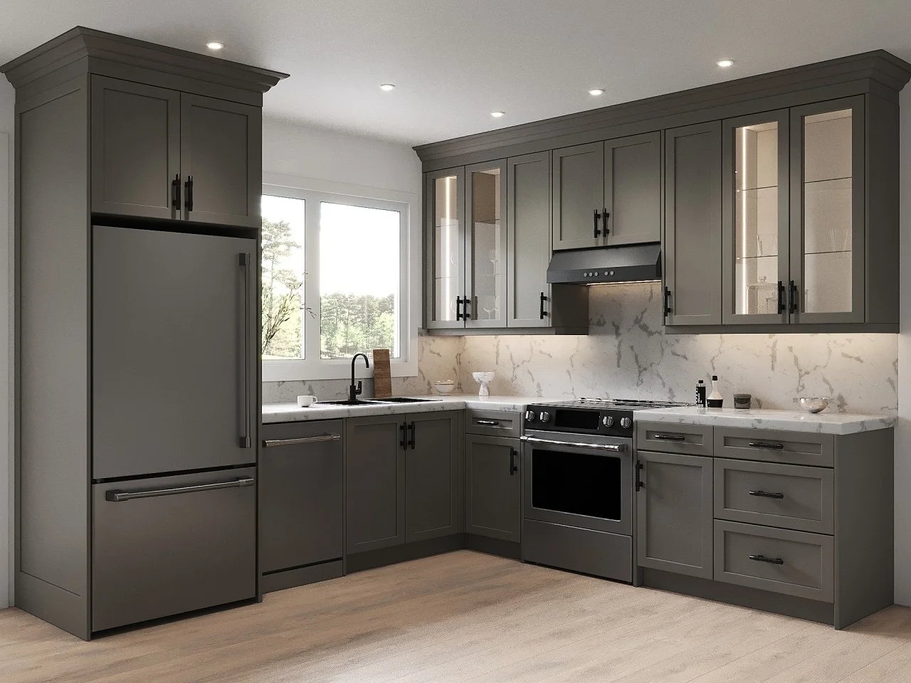 L-shaped kitchen layout
