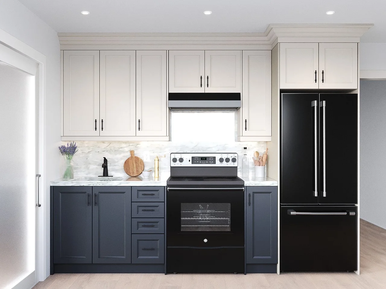 Straight kitchen layout