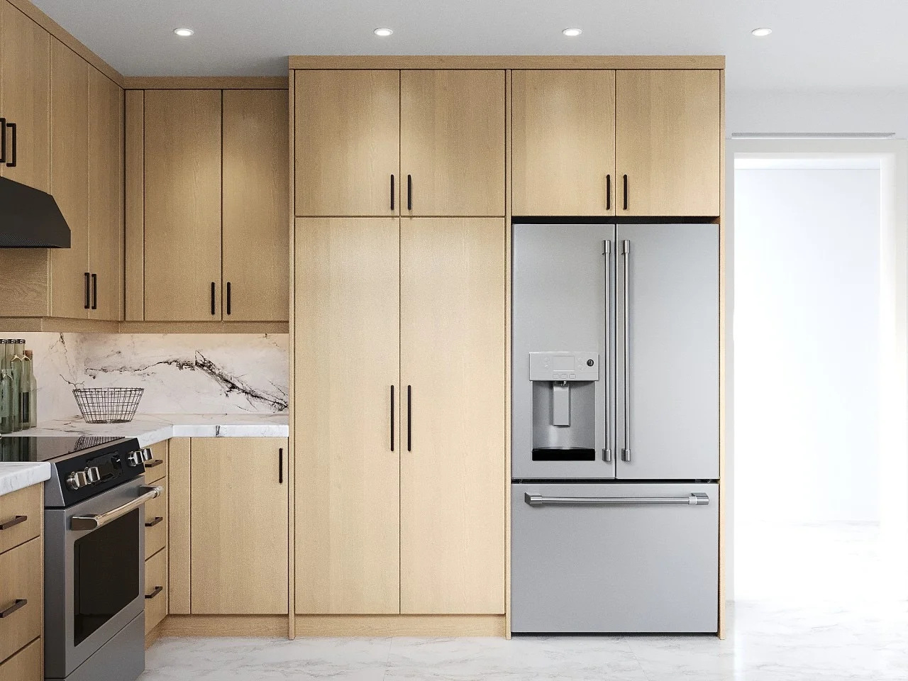 Nerro Euro Kitchen with modern slab-front cabinets